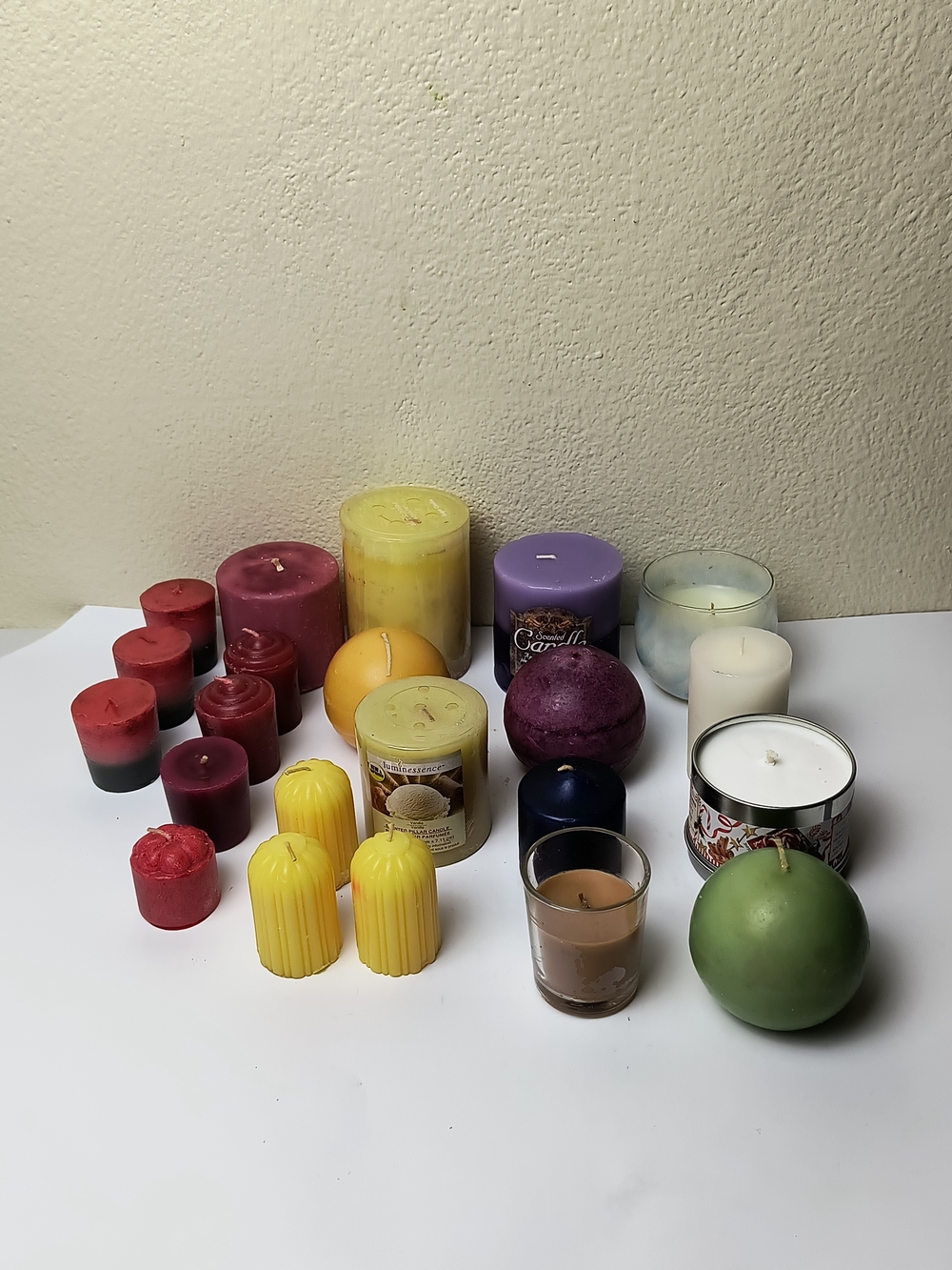 Assorted Color Decorative Candle Set — Multi-Style Home Accents